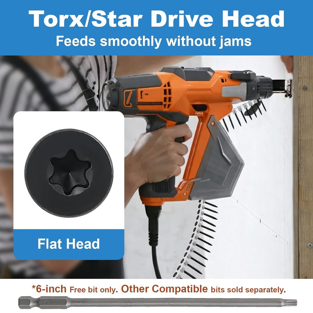 #7x2 Collated Drywall Screws, 1000PCS Wood Screws with Torx Drive