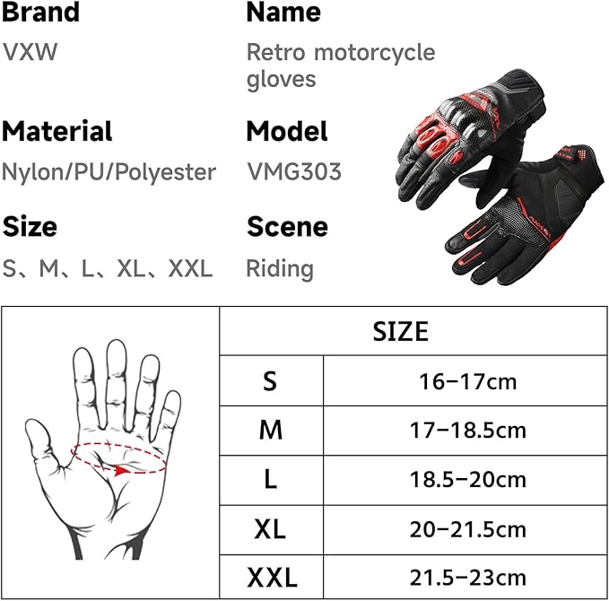 VXW Motorcycle Gloves for Men and Women