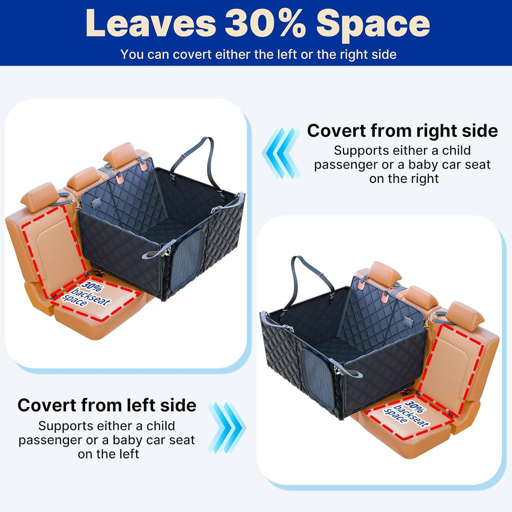 Convertible Back Seat Extender for Dogs, Foldable 400lbs Hard Bottom Dog Car ...