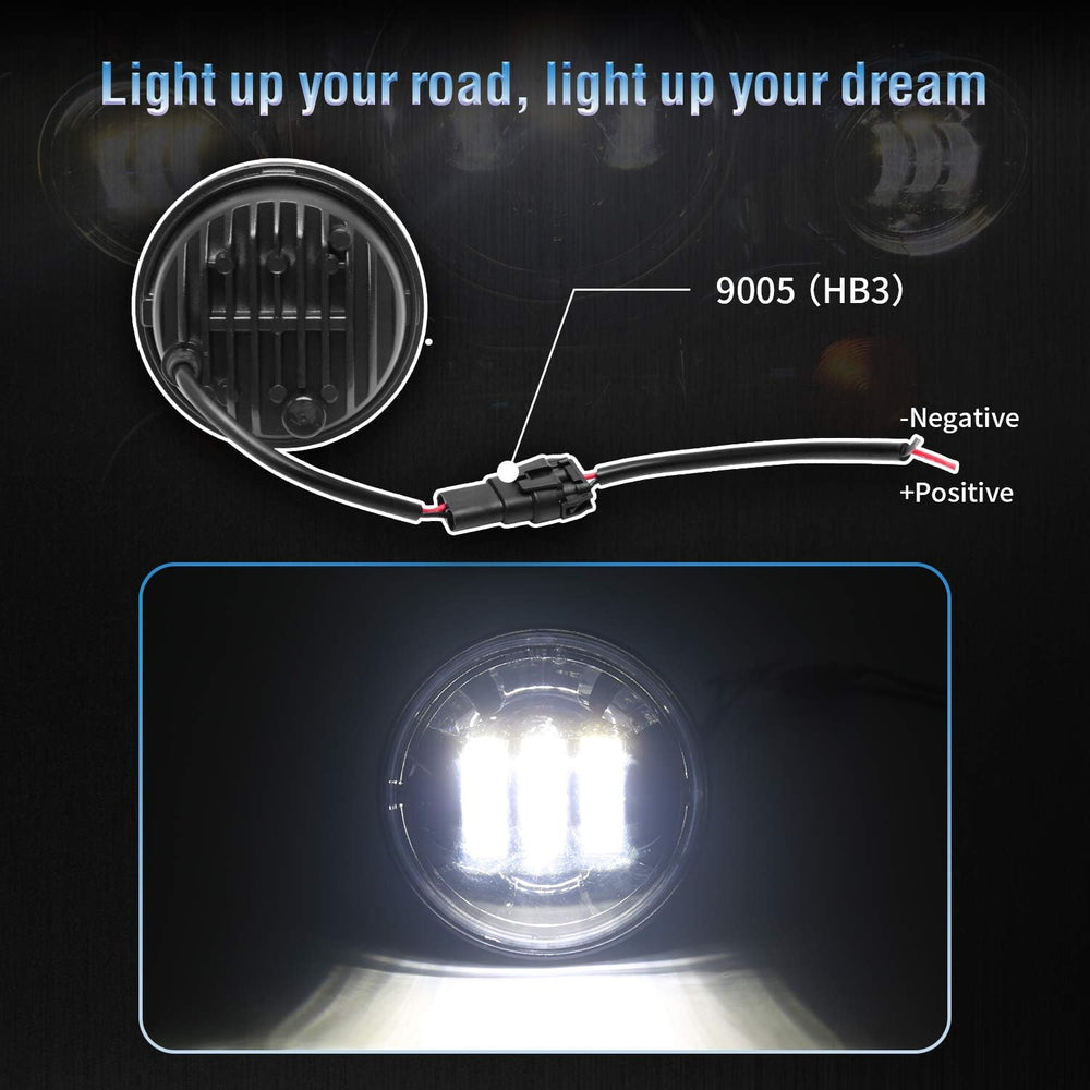 LX-LIGHT Dot approved 2 PCS Chrome 4.5 Inch LED Passing Light LED Fog Lamps f...