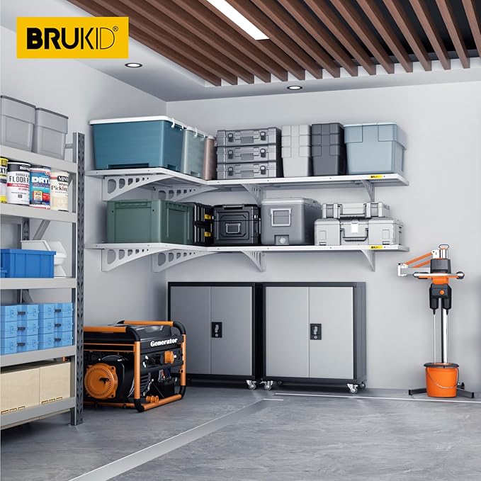 2Pack 1.64x4ft Adjustable Metal Garage Wall Shelving Heavy Duty Garage Storage