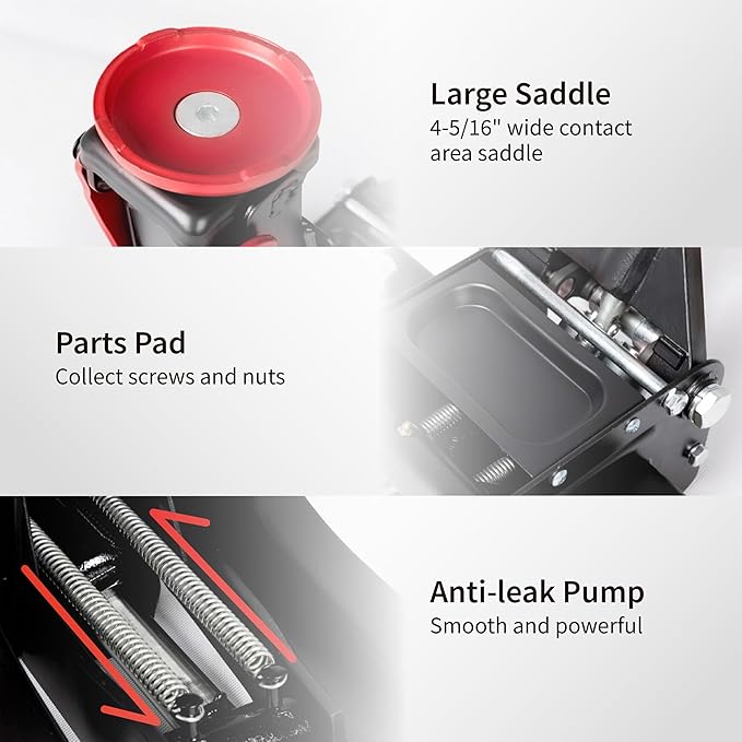 3-Ton Low Profile Hydraulic Heavy-Duty Steel Floor Jack