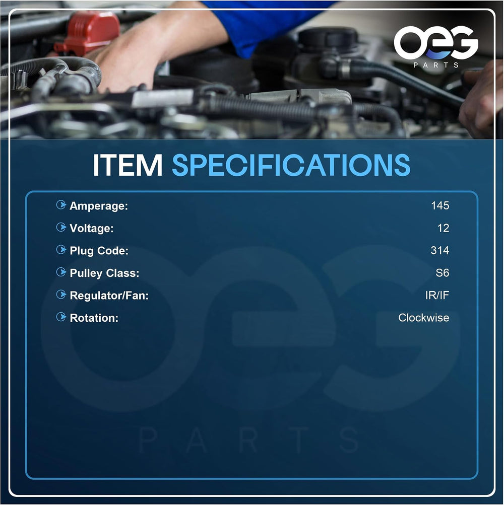 OEG Parts 145A Alternator Fits Chevrolet Silverado 1500 5.3L 1999-2005