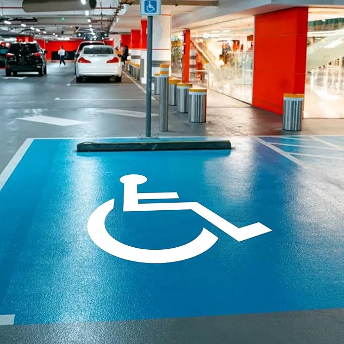 Handicap Parking Stencil, 35.5" x 33" Foldable Cardboard Parking Lo...