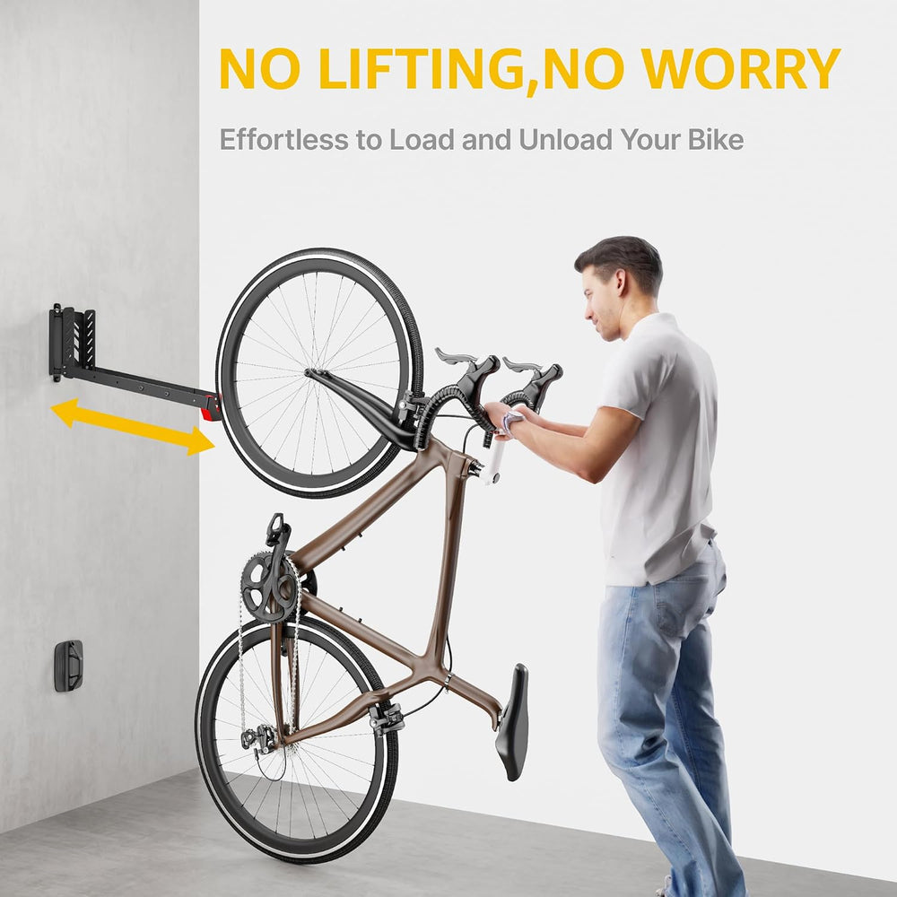 monTEK No-Lift Swivel Bike Wall Mount, Bike Hangers for Garage, 4 Pack