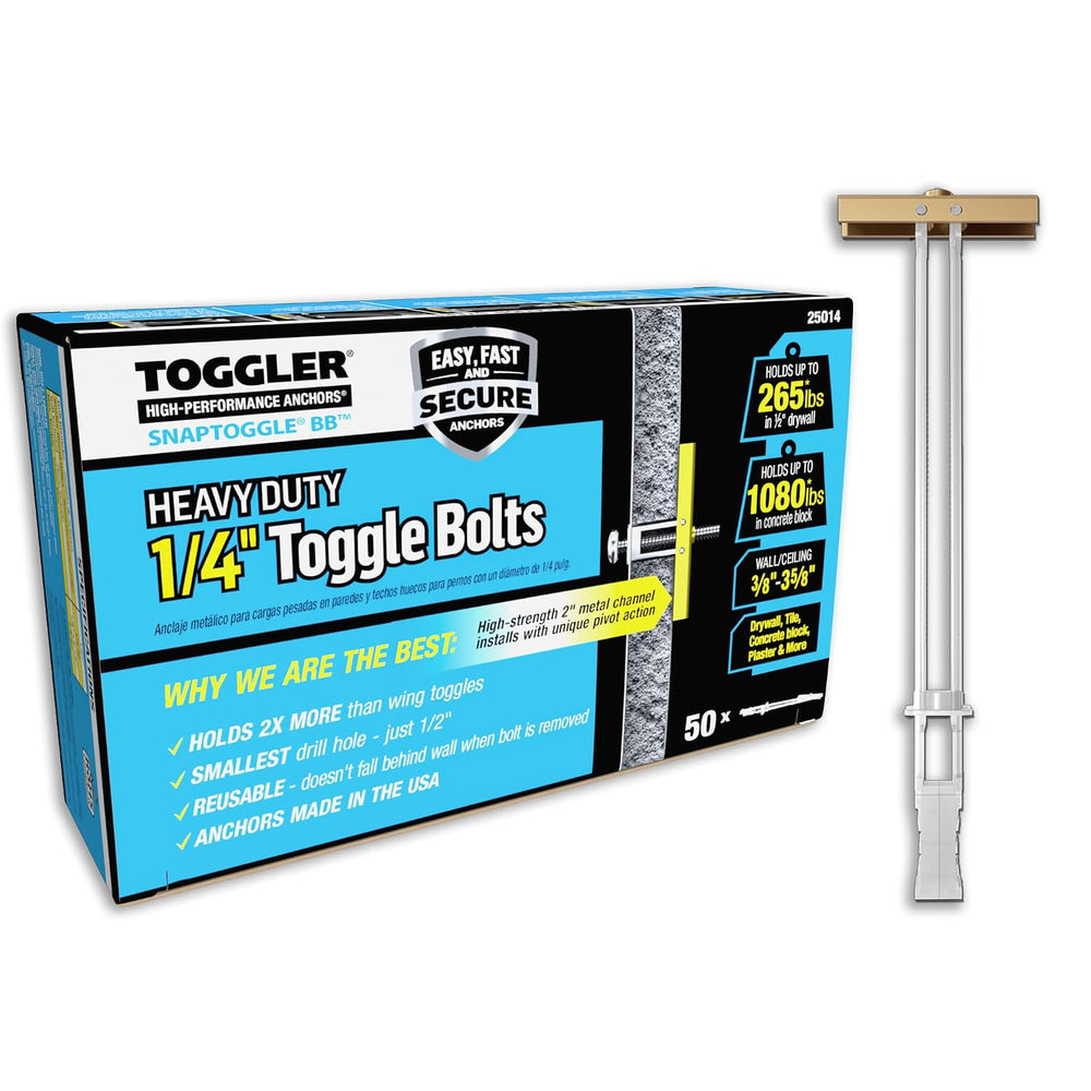 TOGGLER SNAPTOGGLE BB Toggle Anchor 1/4-20 UNC, Zinc-Plated, 50 Pack