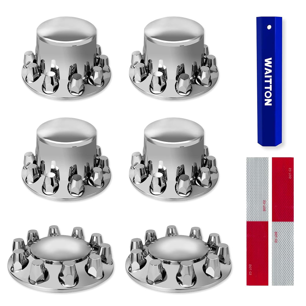 32/33mm Semi Truck Lug Nut Covers Wheel Covers Kit with 2 Front & 4 Rear,...