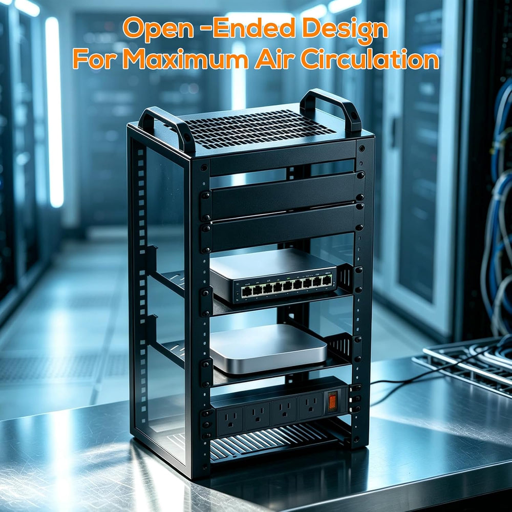 10Inch Mini Server Rack,9U Network Rack with Rack PDU Power
