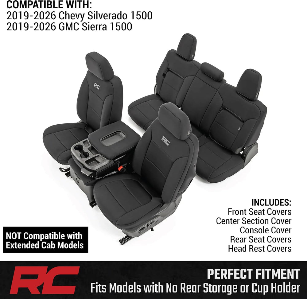 Rough Country Neoprene Seat Covers for Chevy Silverado & GMC Sierra 1500 ...