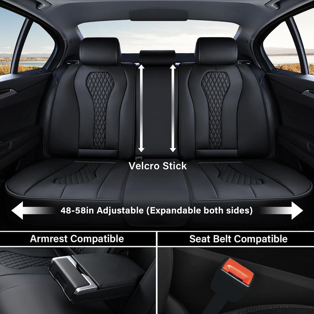 Coverado Car Seat Covers, Rear Car Protectors, Leather Seat Covers, 3-Piece W...