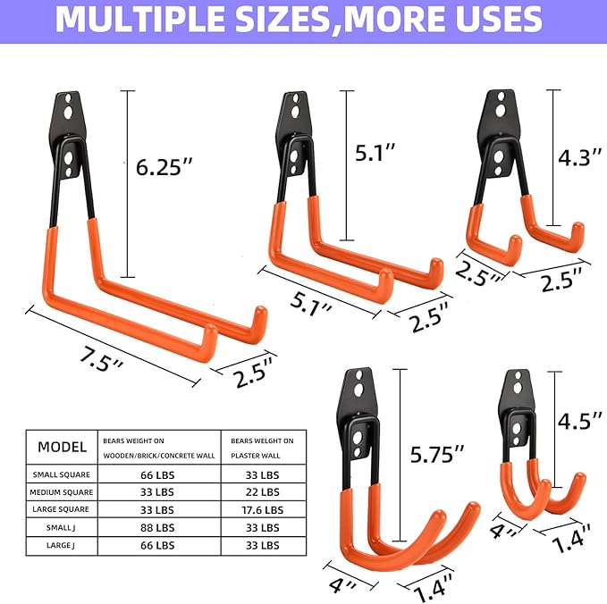 30 Pack Heavy Duty Steel Storage Hooks