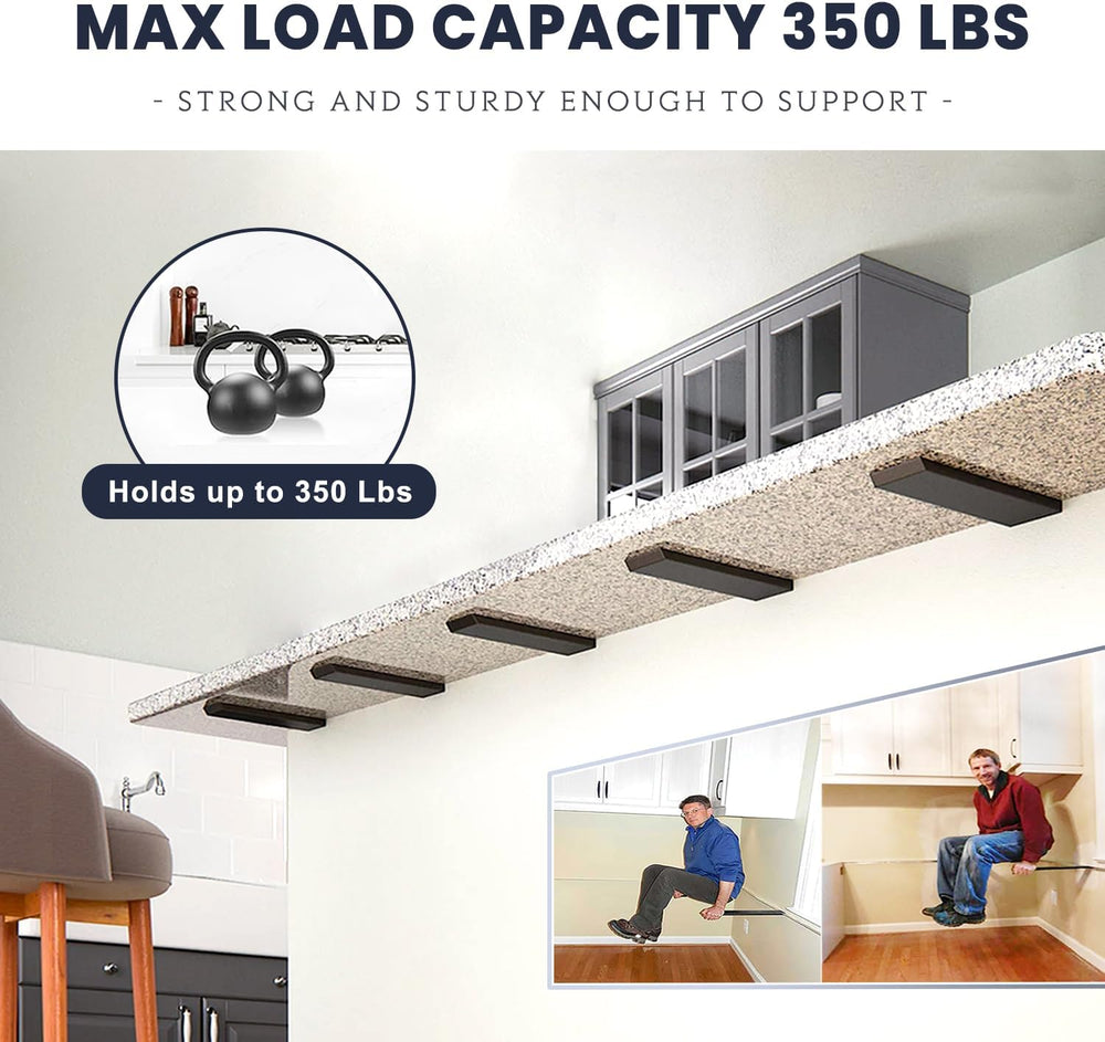 Hidden Island Countertop Support Bracket 1 Pack Black 28 Inch Heavy Duty Gran...
