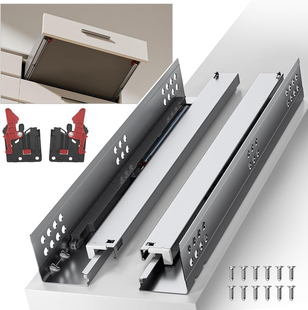 22 Inch Soft Close Undermount Drawer Slides for Frameless Cabinets
