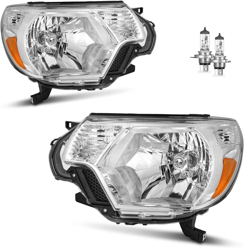 Headlights Assembly for 2012-2015 Toyota Tacoma Headlamp Replacement Chrome H...