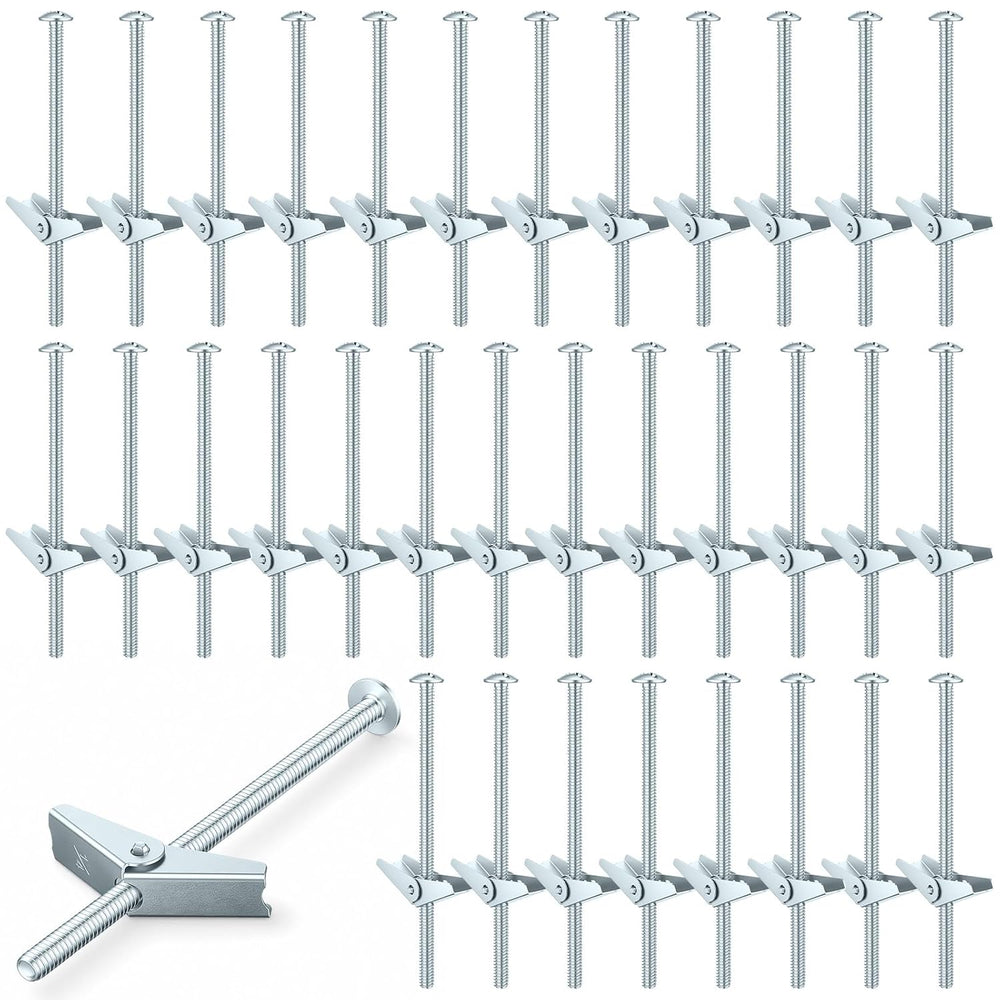 Yaocom 100 Pcs 1/4" X 5" Toggle Bolts and Wing Nut Wall Anchor for ...