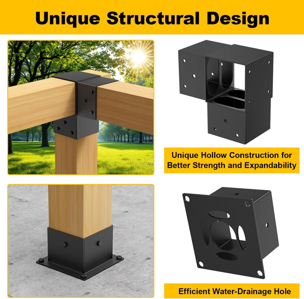 8PCS 4x4 Post Bracket, 4x4 Brackets for pergola kit, Deer Stand, Outdoor Plat...