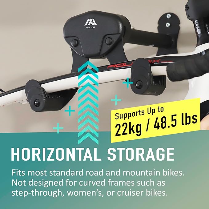 Buffalo Bike Wall Mount Rack – Adjustable Horizontal Indoor Hanger (2 Pack)