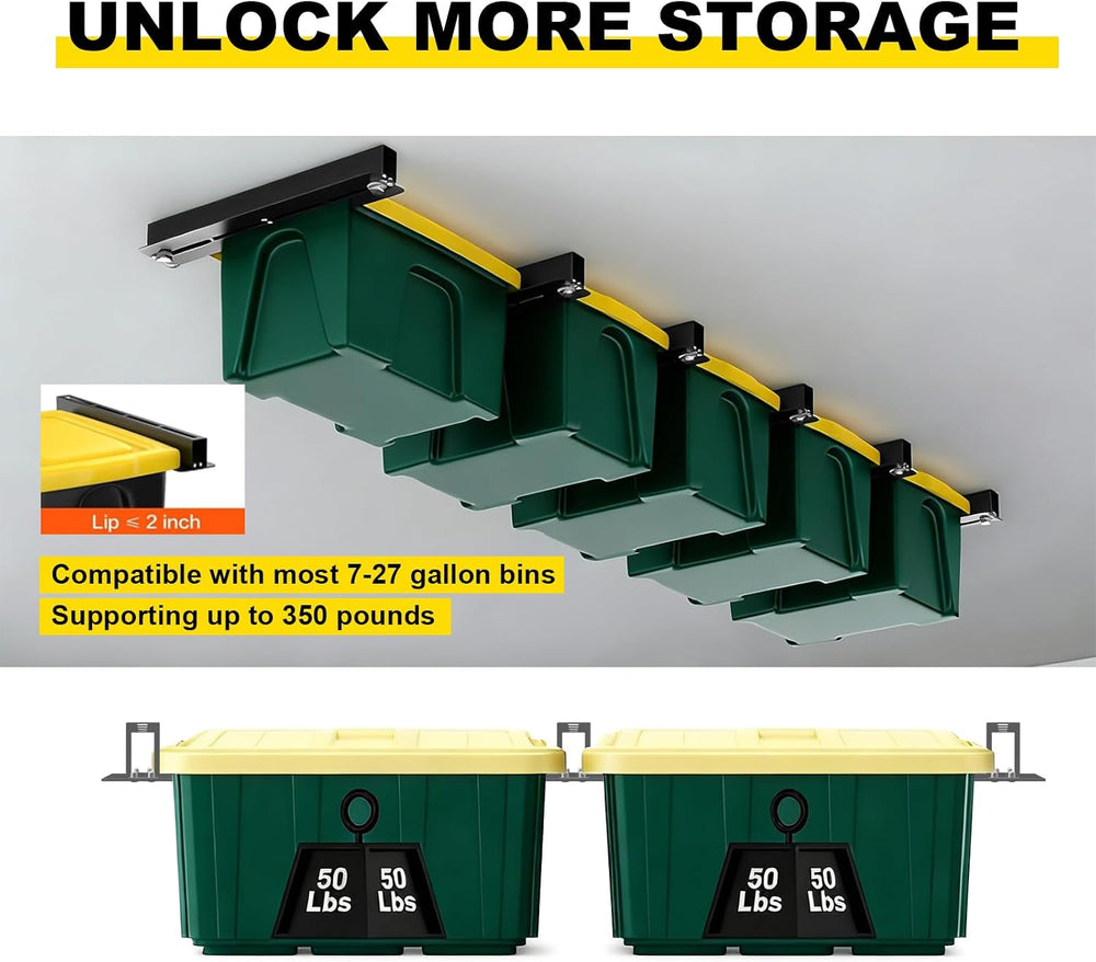 6 Pack Overhead Garage Storage Racks, Heavy Duty Ceiling Storage Rack