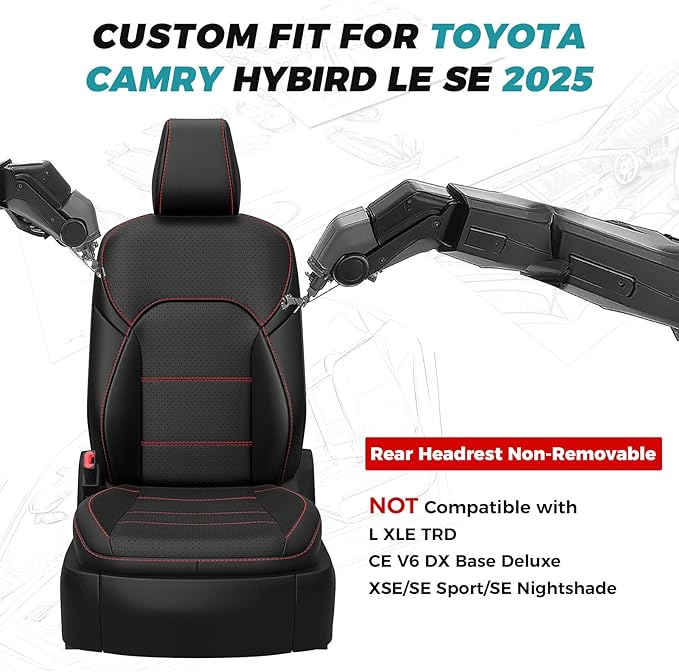 for Toyota Camry Seat Covers LE SE 2025