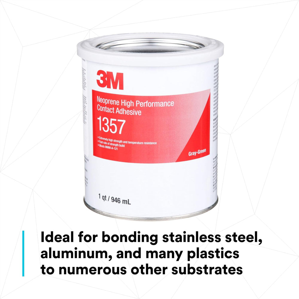 3M Neoprene High Performance Contact Adhesive 1357, Gray-Green, 1 Gallon