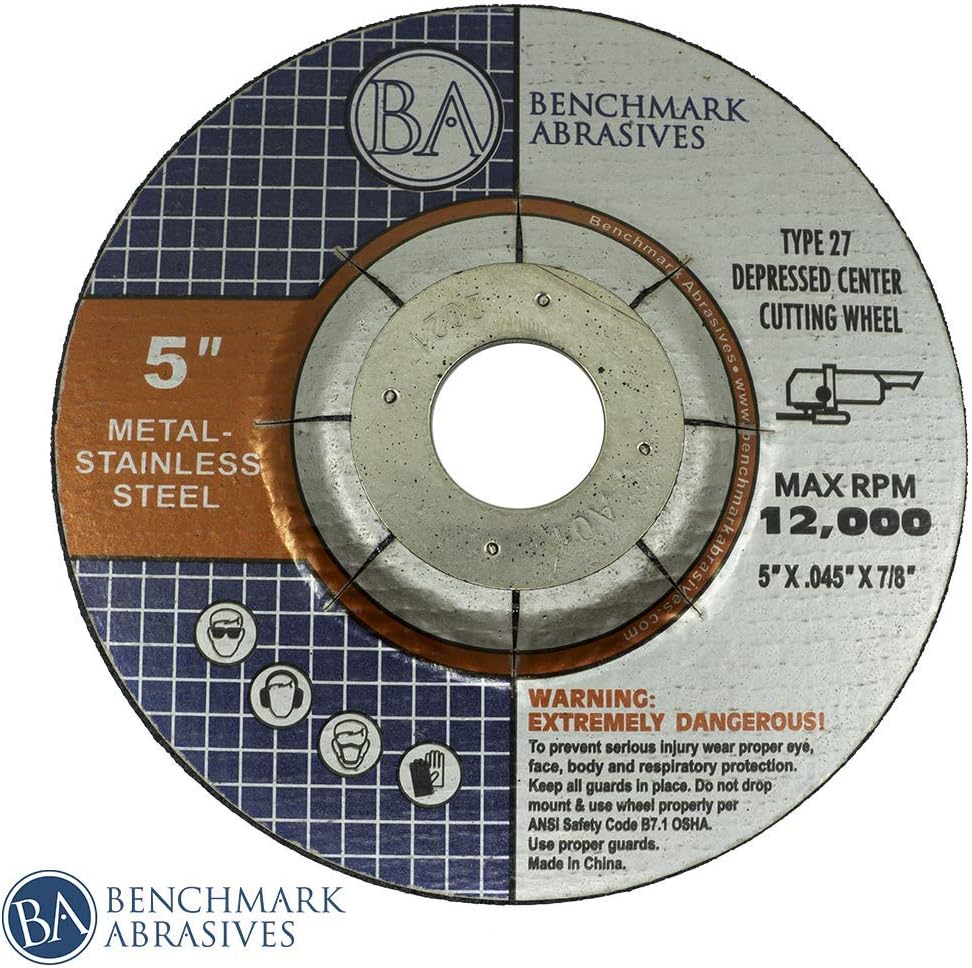 Benchmark Abrasives 5 Inch Cut Off Wheels for Metal, Steel, Fiberglass - Thin...