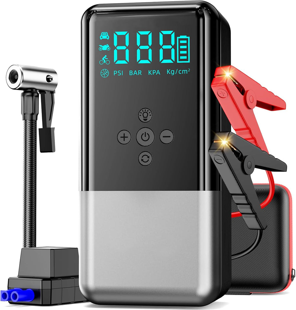 Jump Starter with Air Compressor 8000A 160PSI Battery Jumper Starter(10L Gas/...
