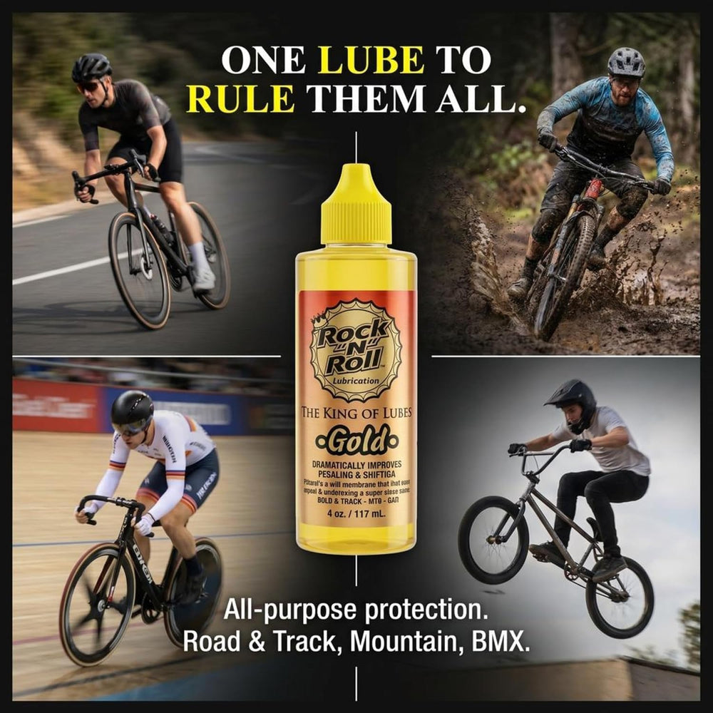 Rock N Roll Bike Lubricant Application Kit, Gold Bike Chain Lube 16oz