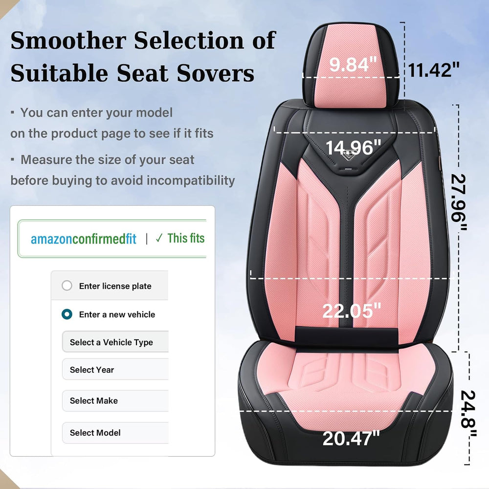 Coverado Car Seat Covers Full Set, Car Seat Protectors Leather Seat Covers fo...