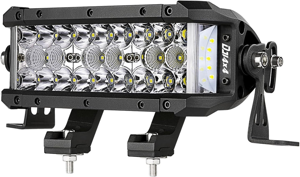 LED Light Bar, 8 Inch 102W Triple Row Side Shooter LED Pods Off Road Spot Flo...