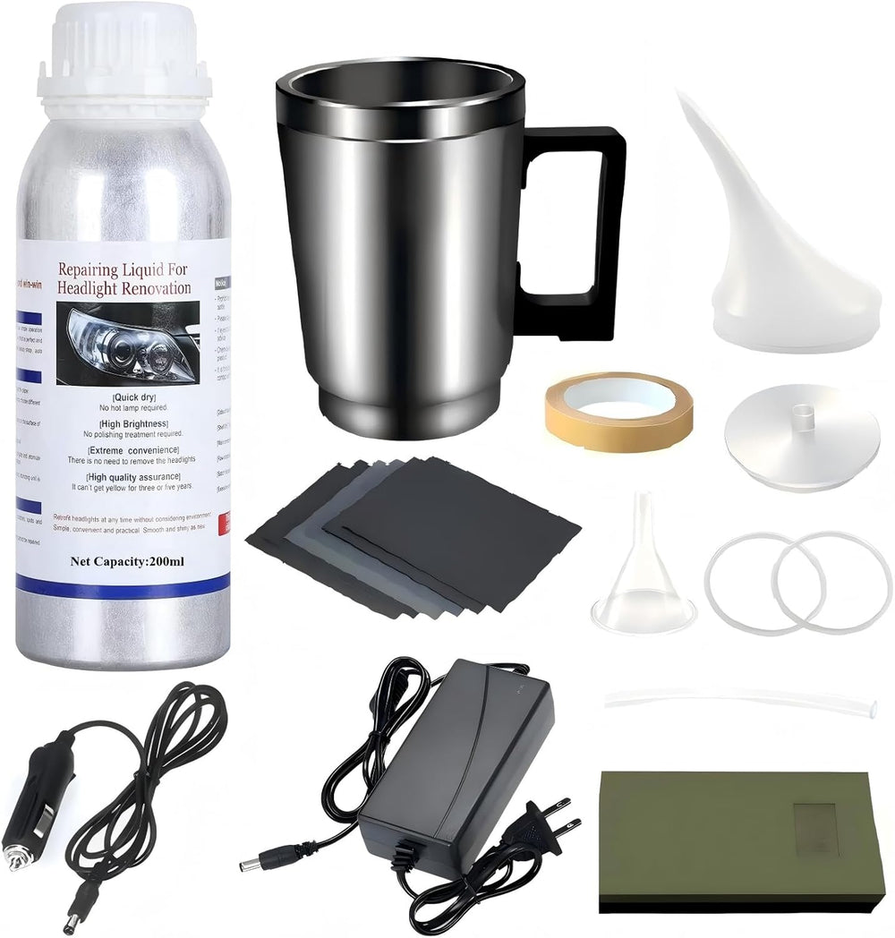 Headlight Repair kit,car Headlight Lens polishing Repair Tool with 200ml car ...