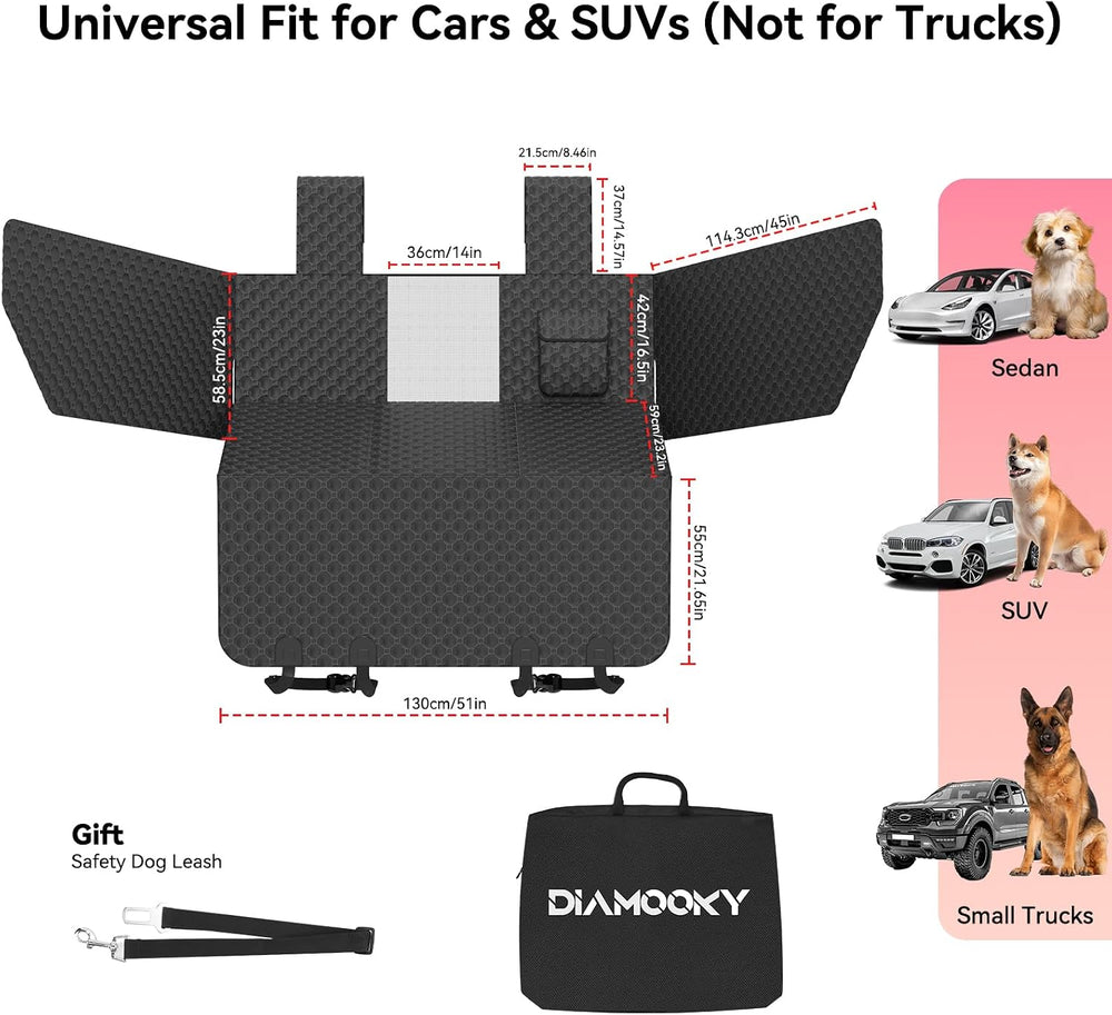 Hard Bottom Dog Car Seat Cover for Cars SUVs & Small Trucks