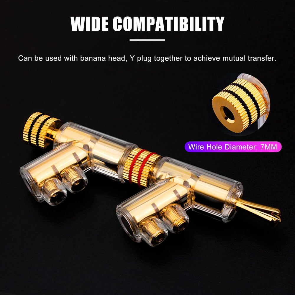Acogedor 4Pcs Banana Plugs, BA1403 Angled Locking 24K Gold Plated