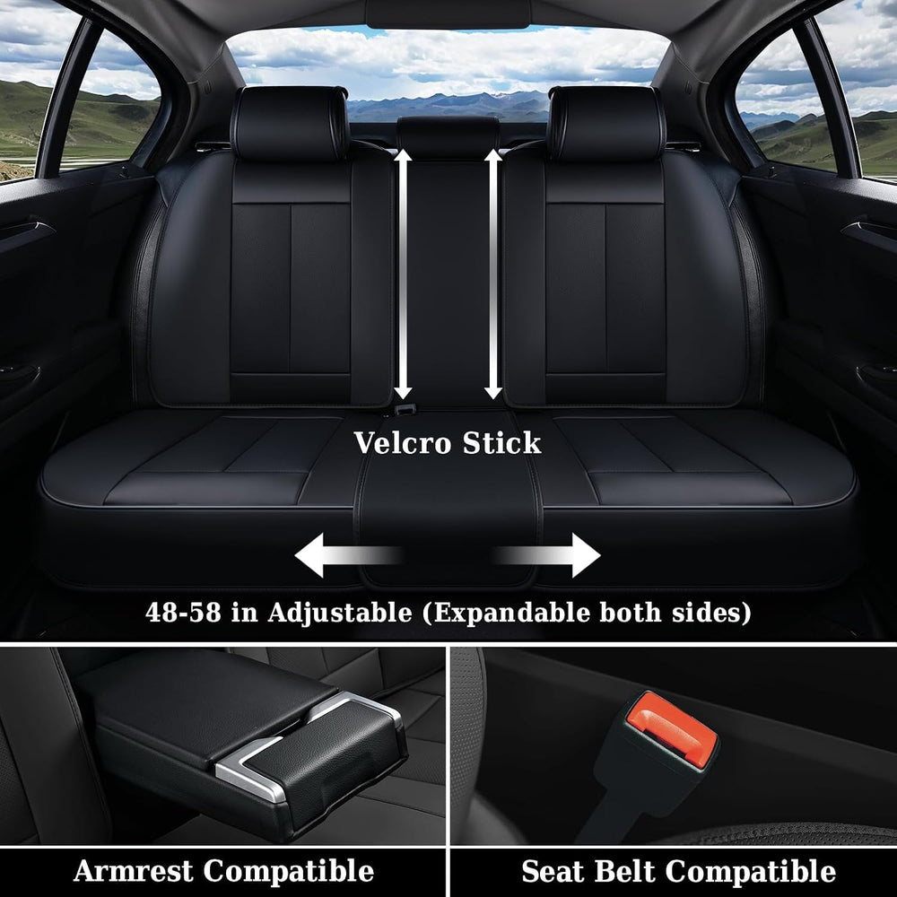 Coverado Car Seat Covers Full Set, Premium Nappa Leather Seat Covers for Car,...