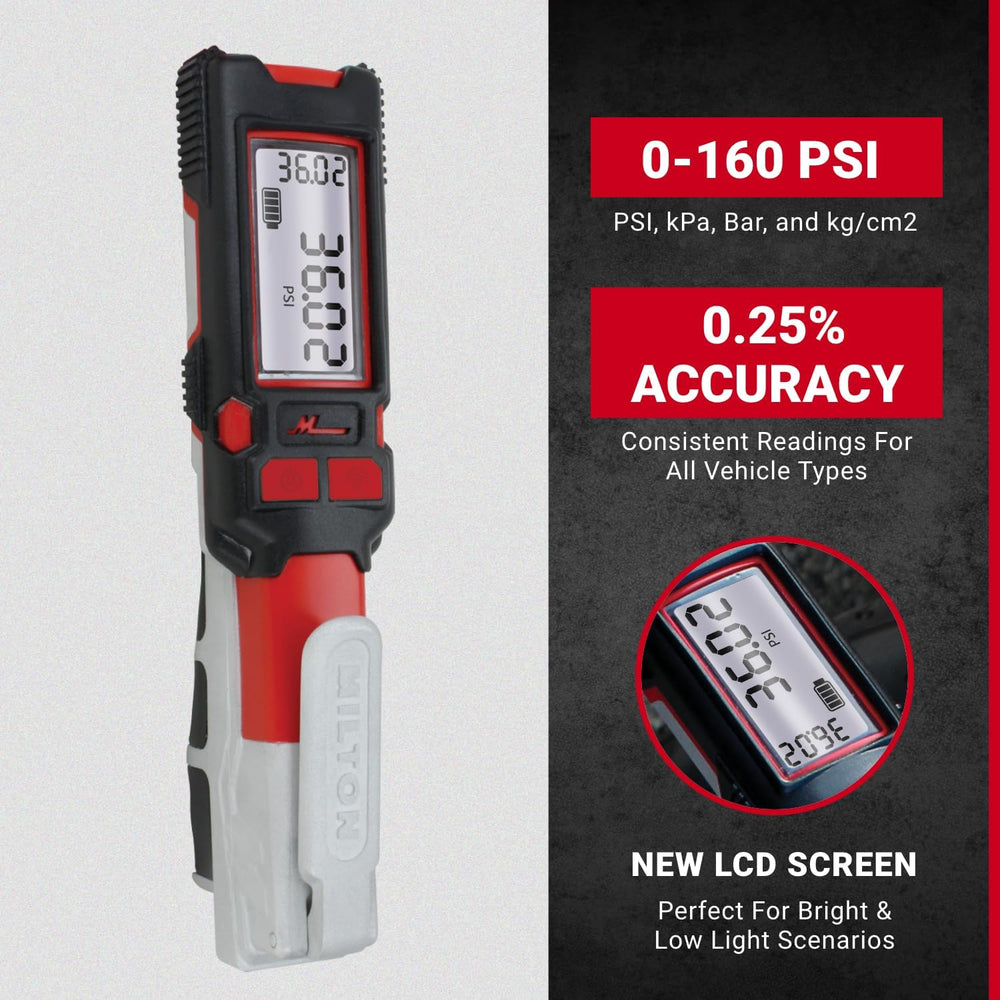 Milton Precision Digital Tire Pressure Gauge S-580ekit, Made In USA Most Accu...