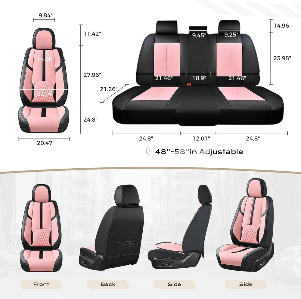 Coverado Seat Covers for Cars, Automotive Seat Covers for Front Seat, Leather...