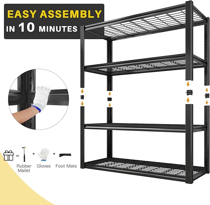 REIBII 40" W Garage Shelving 2240 LBS Storage Shelves Adjustable Heavy Duty