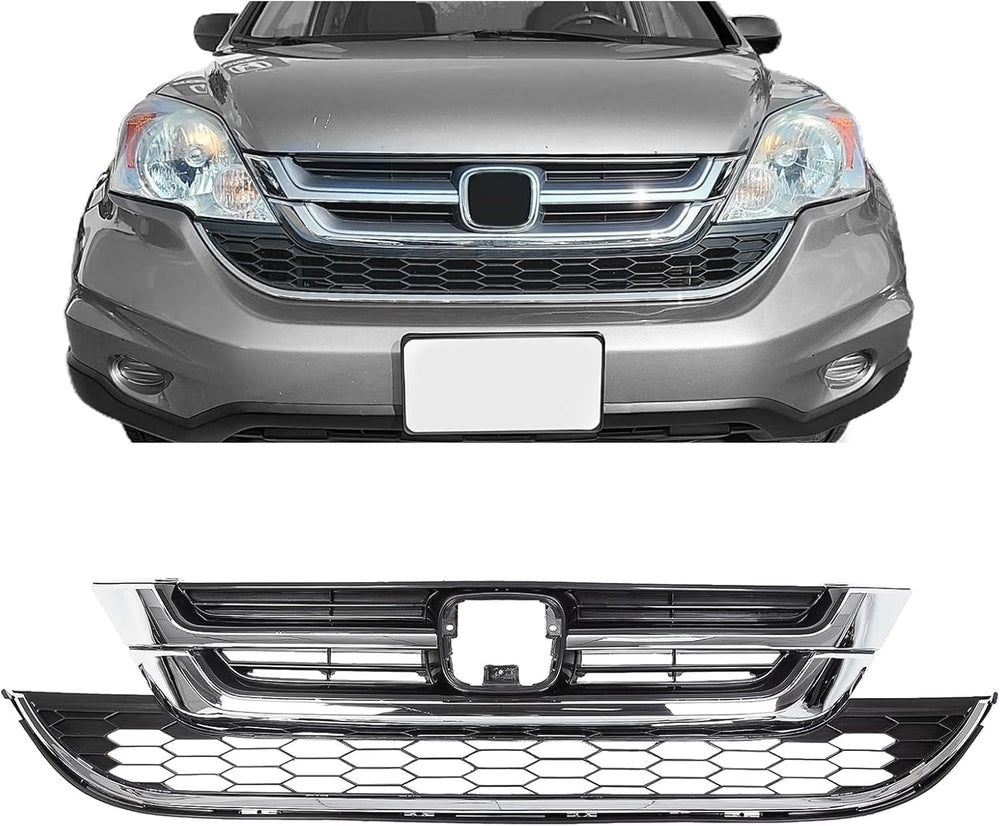 KUAFU Front Bumper Upper & Lower Grille Grill Compatible with 2010-2011 H...