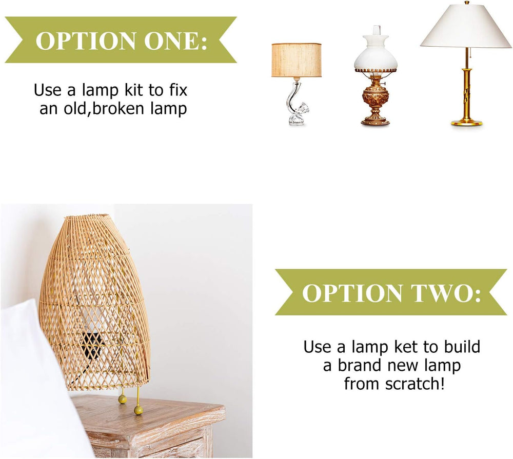 Mudder 2 Sets Lamp Kits with 8 Inch Harp and 3 Way Socket, Silver
