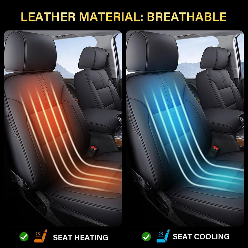 Coverado Chevy Silverado Seat Covers, Faux Leather Seat Covers Fit for Chevy ...