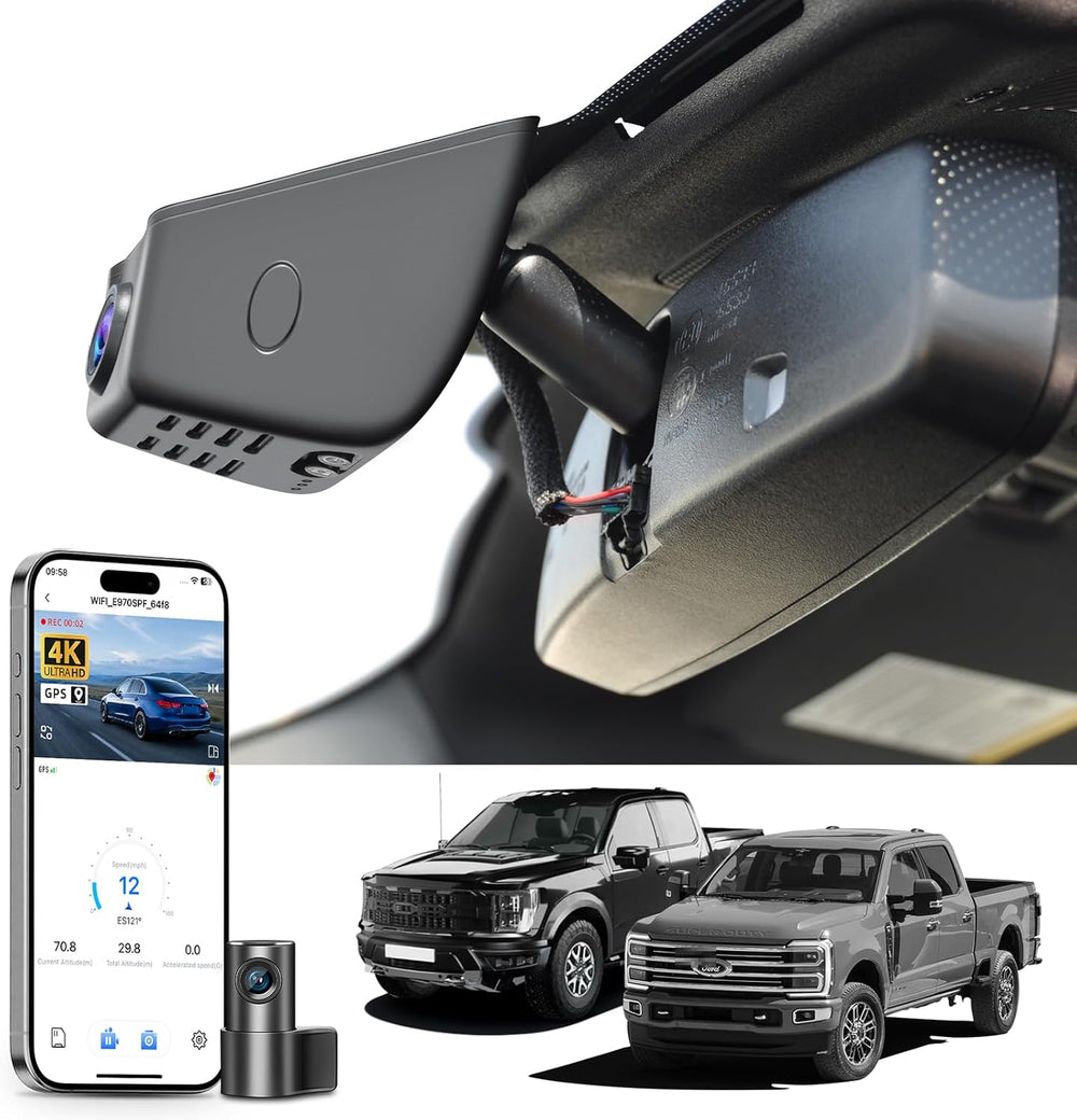 Mangoal Front 4K Rear 1080P Dash Cam for F150 2018-2026 F250-F450 2020-2026