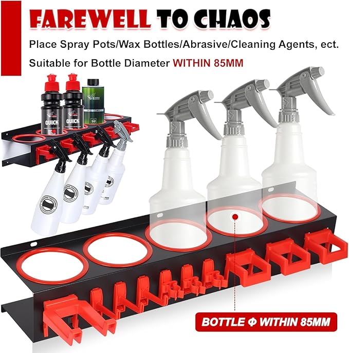 Spray Bottle Holders, Spray Bottle Rack Storage, Wall Mounted Spray Paint Can...