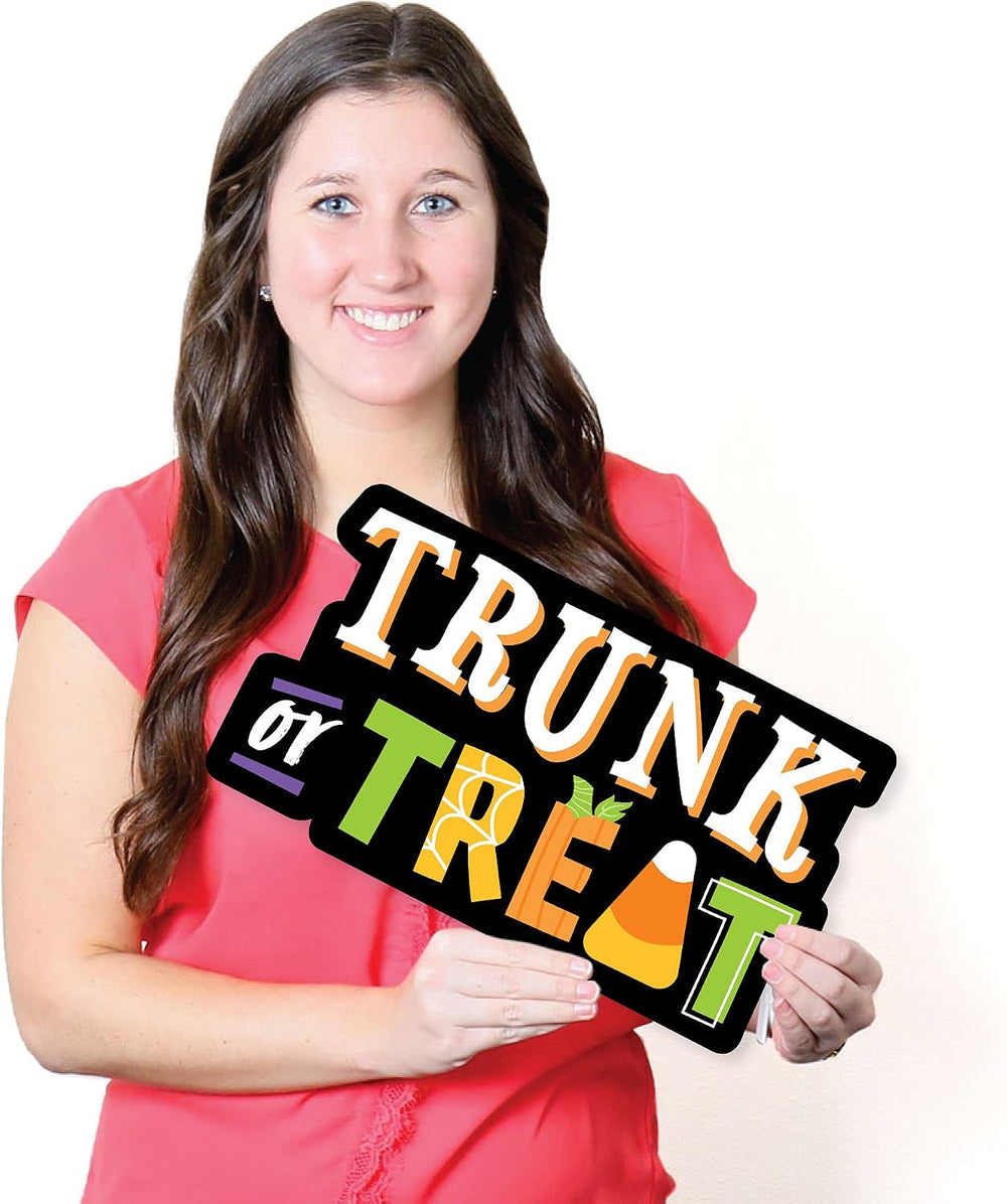Big Dot of Happiness Trunk or Treat - Cat Pumpkin Trunk Lawn Decorations - Ou...