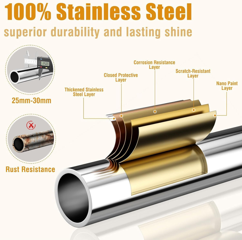 100% Stainless Steel Heavy Duty Clothes Rack Load 960LBS, Three Rods Clothing...