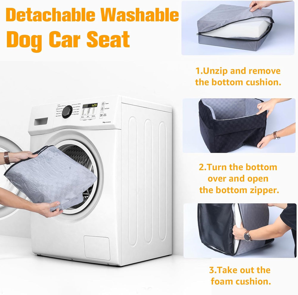 Waterproof Dog Car Seat for Small Medium Dogs, 6in Memory Foam