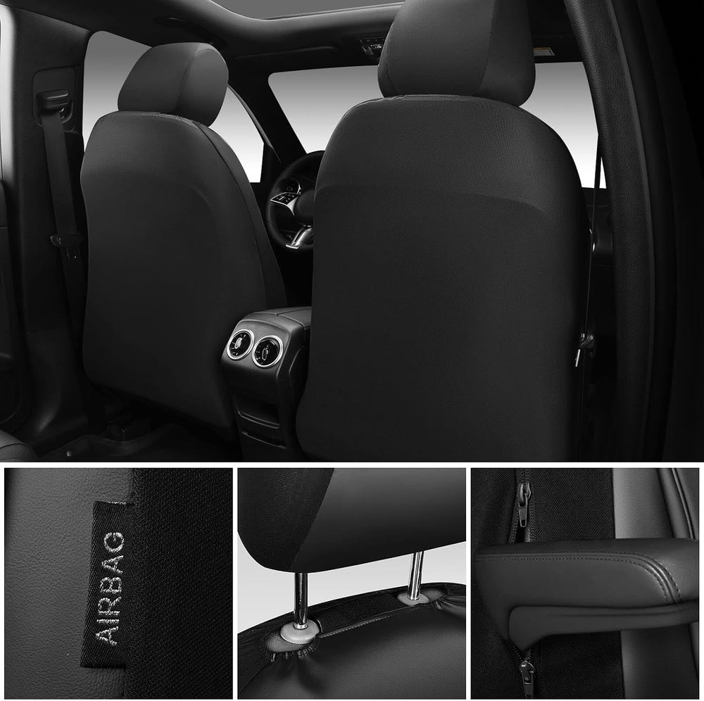 CAR PASS 3D Foam Faux Leather Seat Covers Front Seats,Waterproof Leather Fron...
