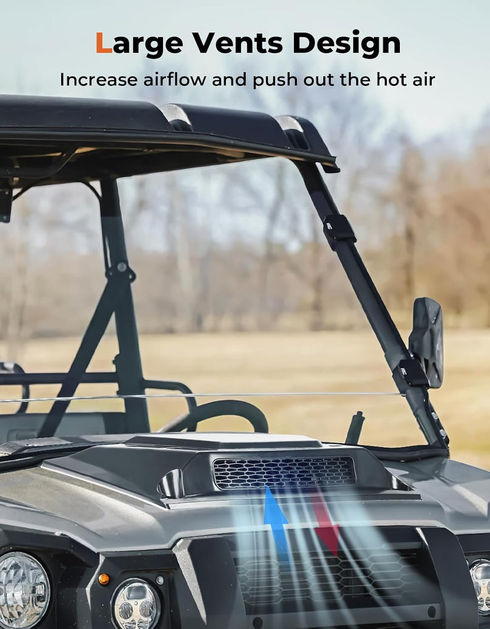 KEMIMOTO Hood Scoop Kit Compatible With Kawasaki Mule Pro FXT/DXT/DX/FX 2015-...