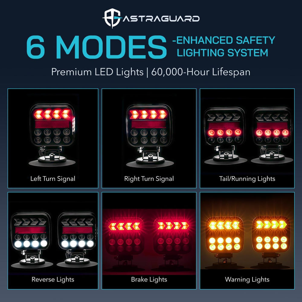 Wireless Trailer Lights, Magnetic Tow Lights, Rechargeable LED Wireless Trail...