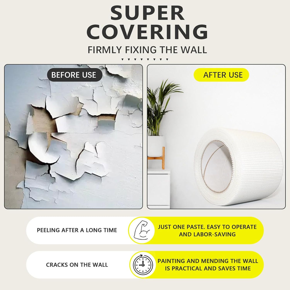 20" 100 Feet Drywall Joint Tape, Self-Adhesive Encrypted Fiberglass