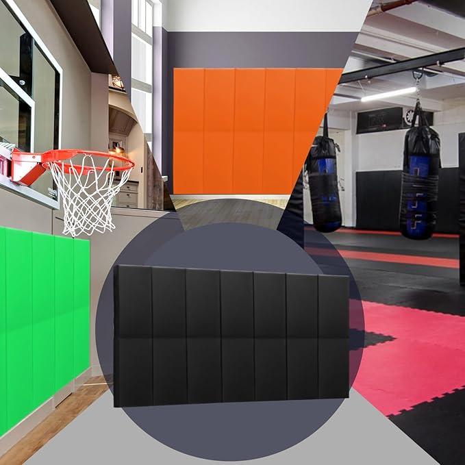 PROGOAL 60"/72" High Gym Wall Padding 2"/4" Thick Foam Ba...