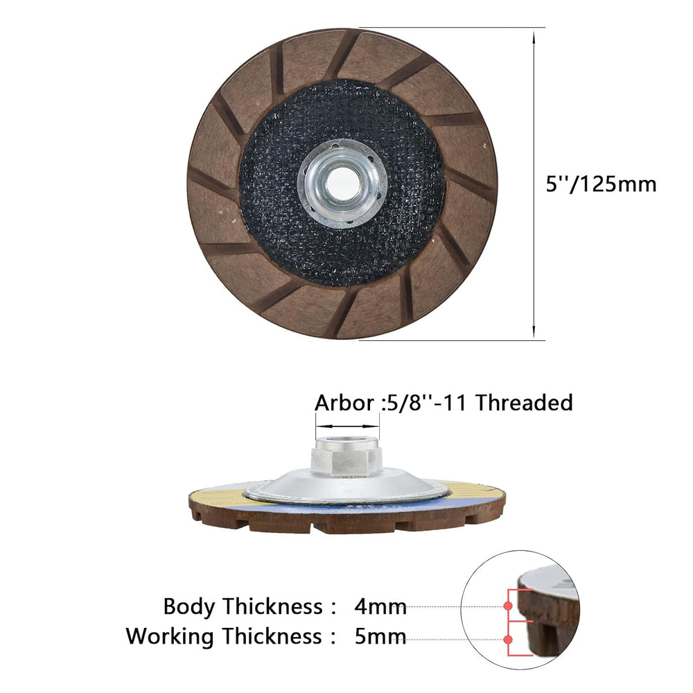 5" Ceramic Bond Diamond Cup Wheel for Concrete, 5/8-11, 100 Grit